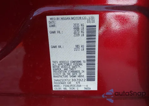 2020 Nissan Leaf Sv 40 Kwh из США, поврежденный, VIN 1N4AZ1CP7LC307022